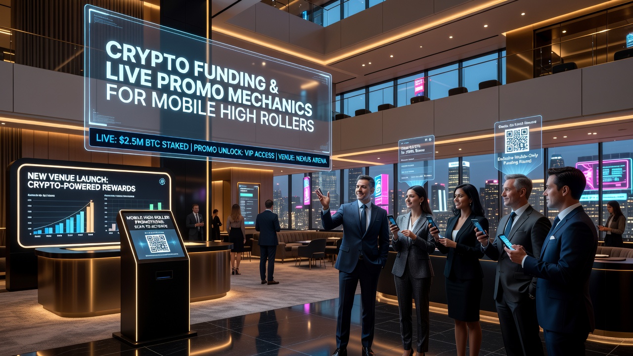 Live promotion mechanics displayed on mobile screens for high rollers using crypto funding